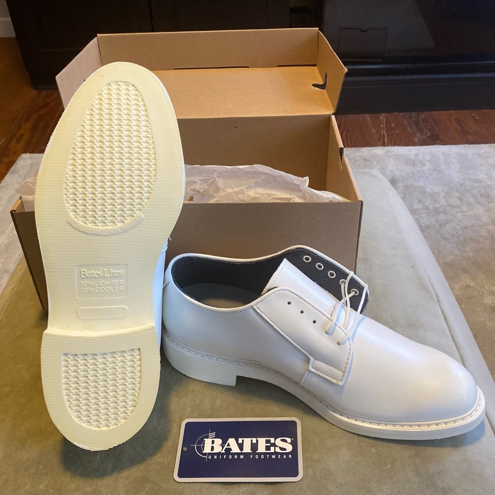 Bates Military Dress White Shoe 9.5
